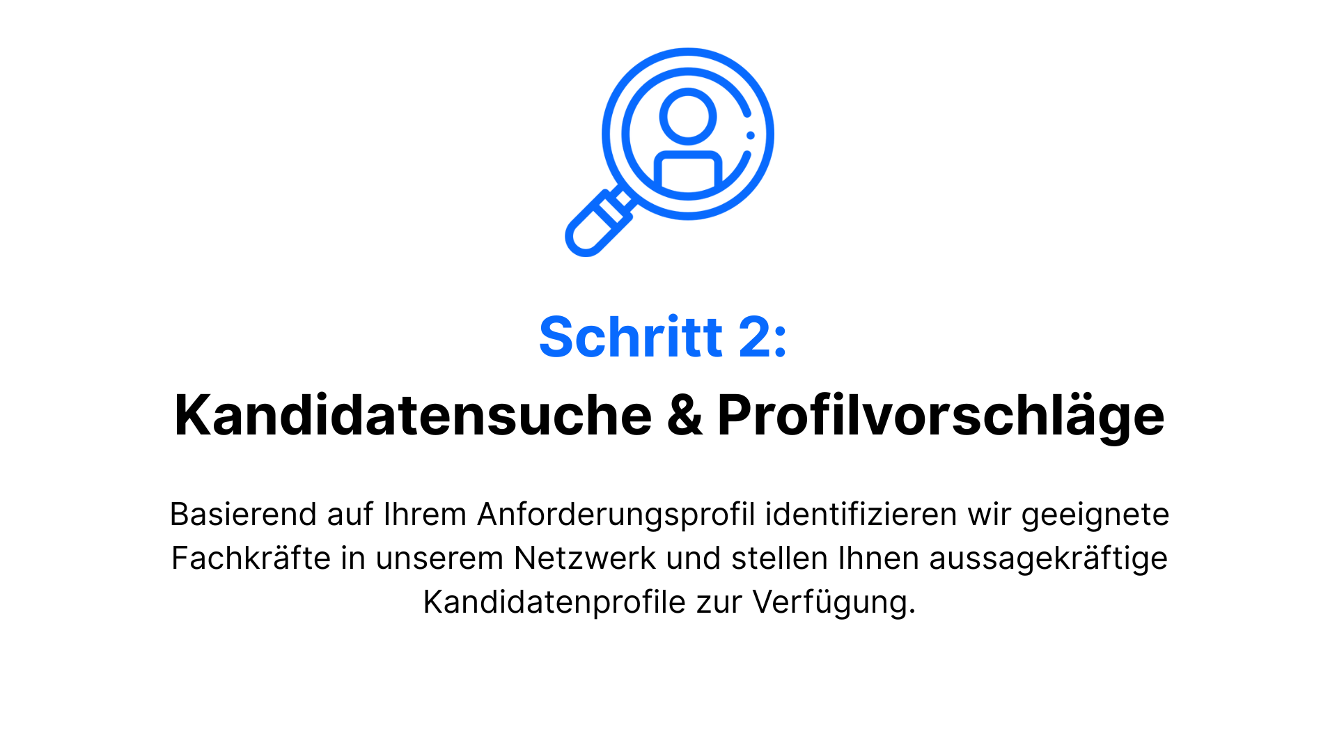 Schritt 1 Anforderungsprofil & Bedarfsklärung Gemeinsam mit Ihnen analysieren wir den konkreten Personalbedarf und definieren ein passgenaues Anforderungsprofil – individuell auf Ihr Unternehmen u (1)